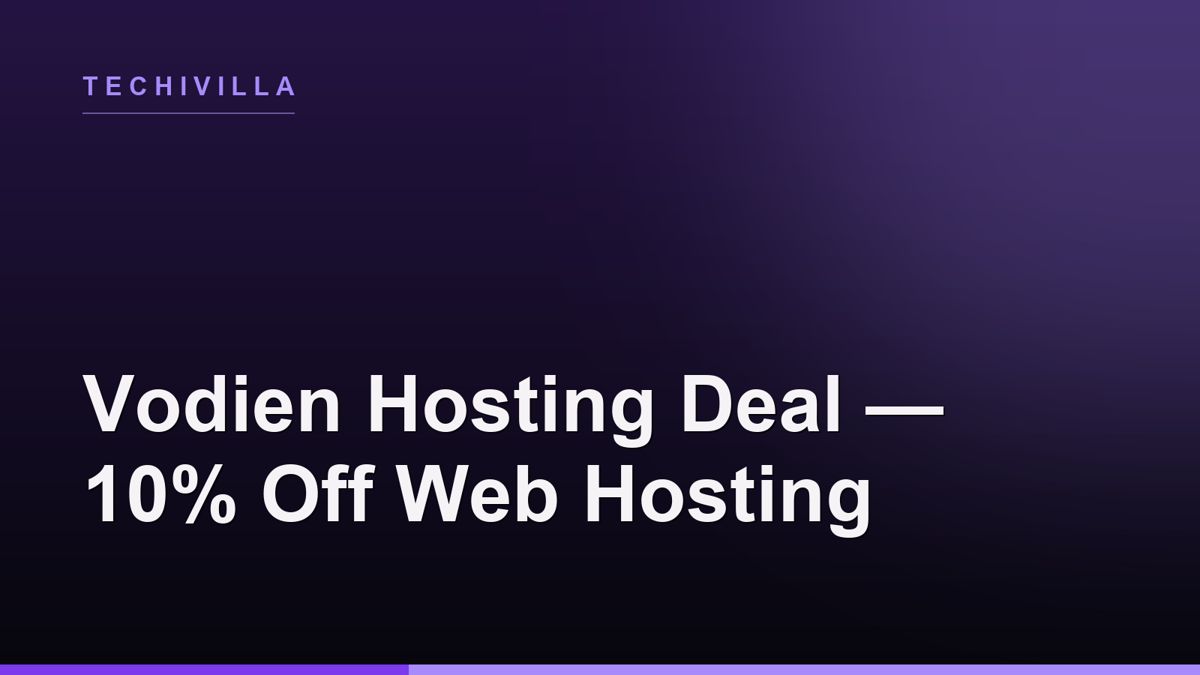 Vodien Web Hosting Deal: 10% Off New 1- and 2-Year Plans