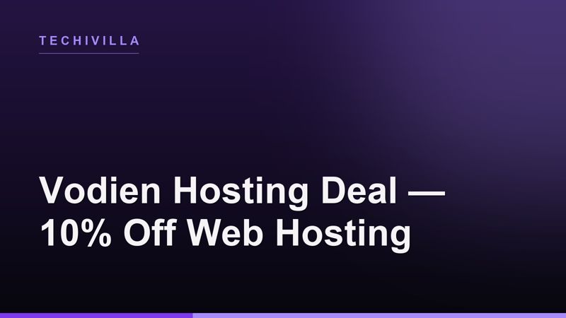 Vodien Web Hosting Deal: 10% Off New 1- and 2-Year Plans